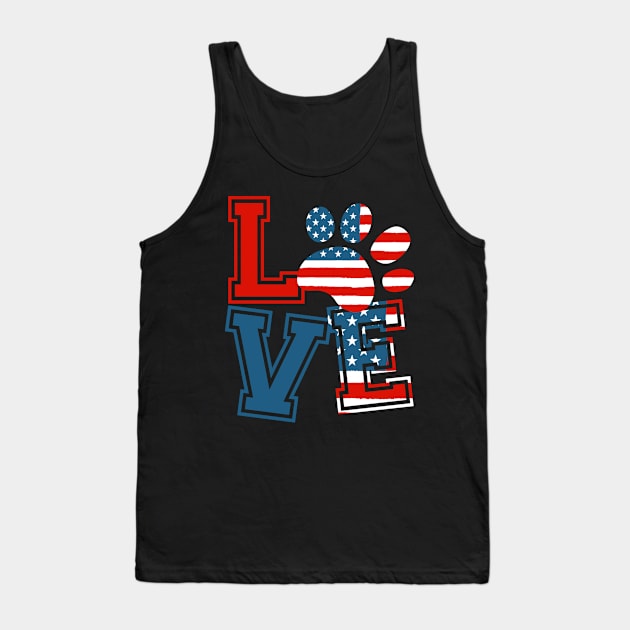 Paws Lover Usa Flag Tank Top by busines_night